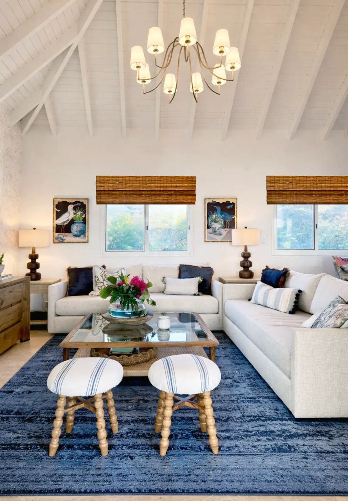 Villa Bénie great room and kitchen — open plan living, Caribbean light